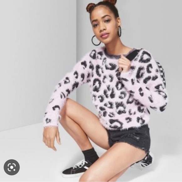 wild fable Sweaters - Wild Fable Fuzzy Cheetah Seeater